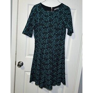 Danny And Nicole Women’s Half Sleeve Fit & Flare Dress Green/Black Size 10
